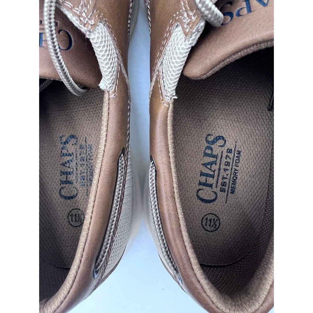 Chaps Mens Brown Mesh Boat Shoes Memory Foam Comfort Loafers Size 11.5